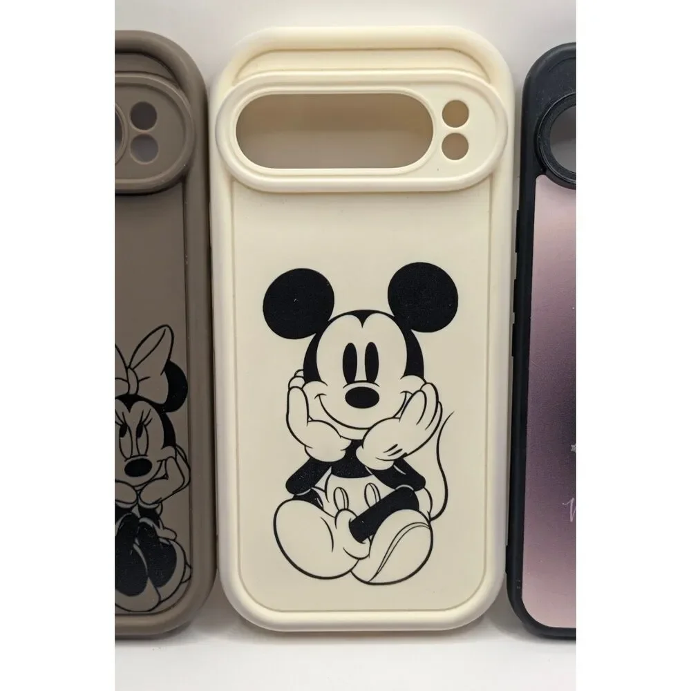 Goggle Pixel 9 Pro XL Disney Mickey Mouse & Christmas Phone Cases Bundle of 3